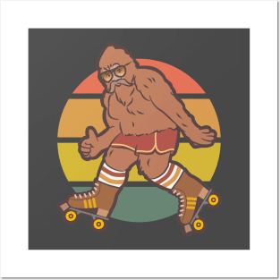 Retro Bigfoot Roller Skating Posters and Art